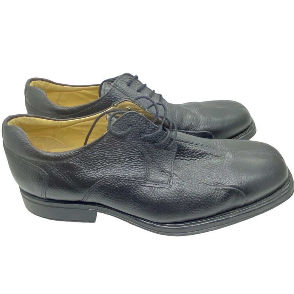 Luxury Leather Oxford Shoes Studio Belvedere Men Bay Bridge Black SZ 12 EEE Wide